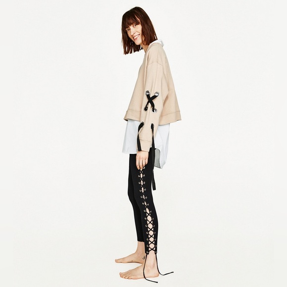 Zara ribbon cropped sweatshirt - Picture 4 of 8